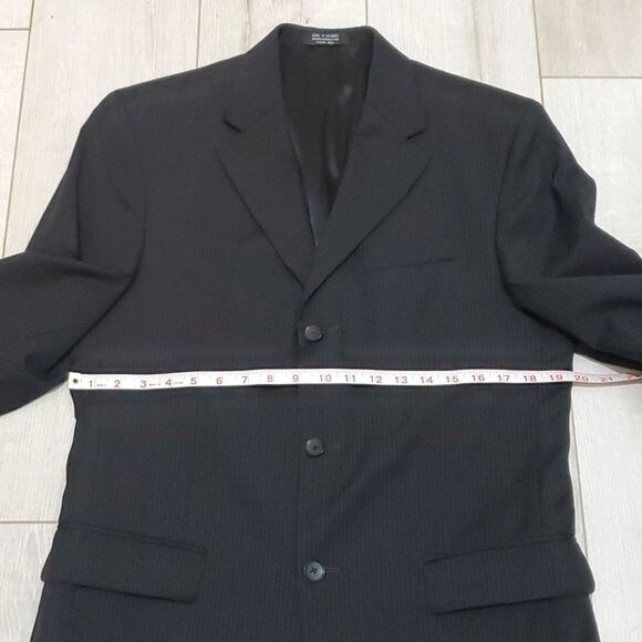 ALFANI SPORT COAT, Sz 38R, BLACK/GREY, PINSTRIPE, 3 BUTTONS, WOOL - Picture 7 of 15